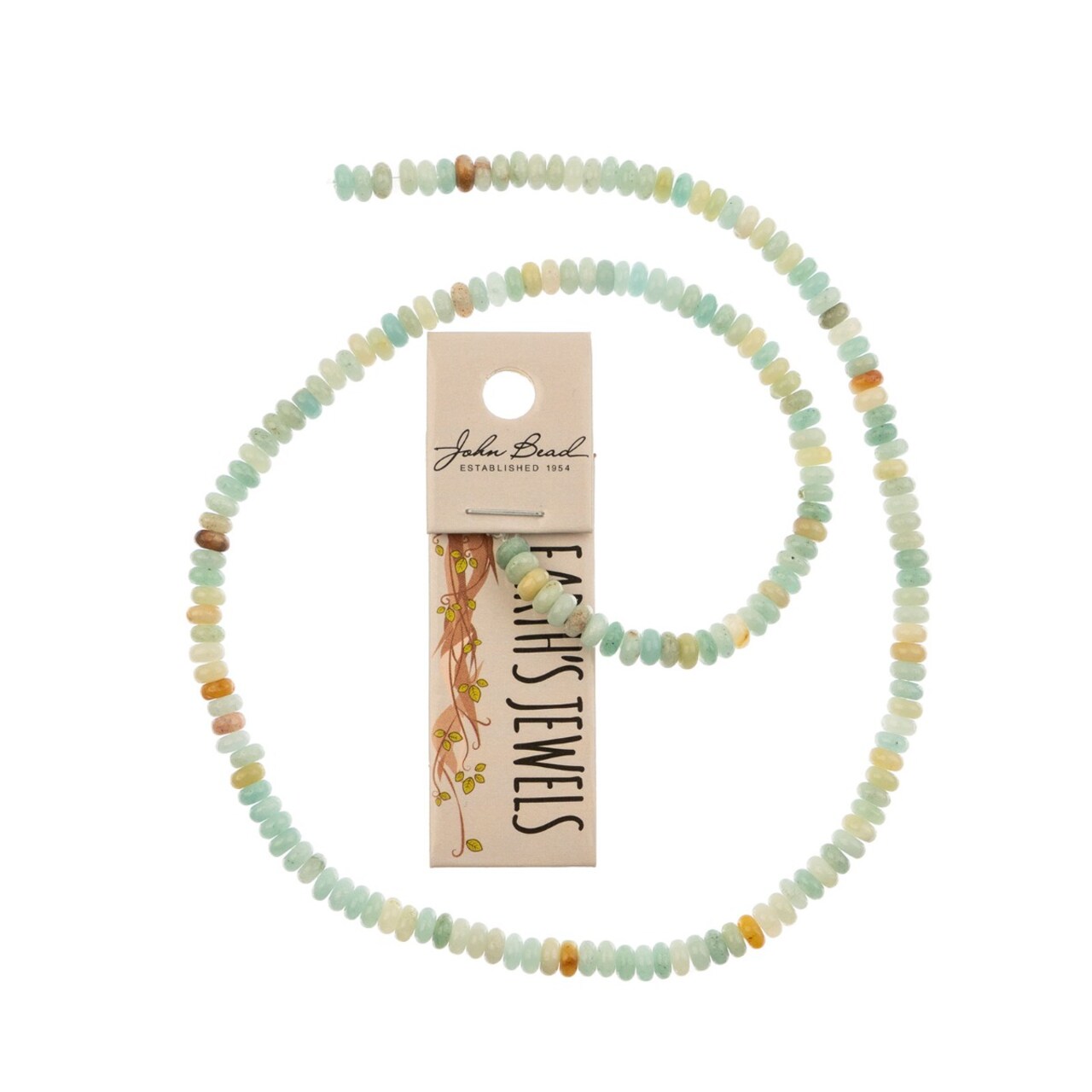 John Bead Earth’s Jewels 15in 2x4mm Rondelle Natural Semi-Precious Stone Bead Strand